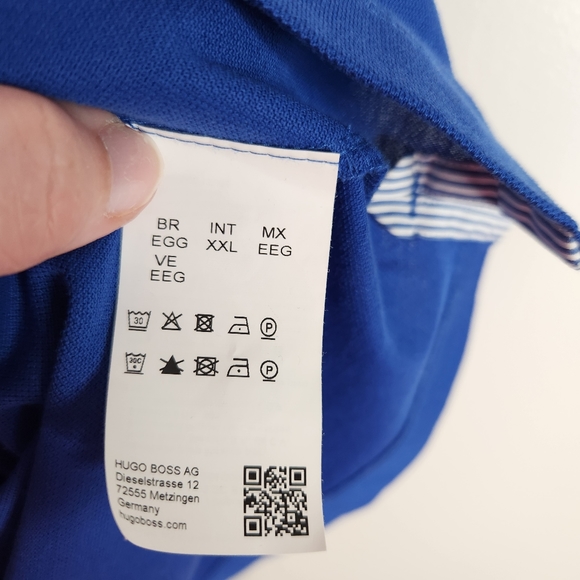 Hugo Boss Polo mens XXL cobalt blue short sleeve 100% cotton - Picture 3 of 6